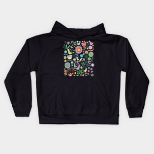 Birds and Blooms - cute floral pattern by Cecca Designs Kids Hoodie